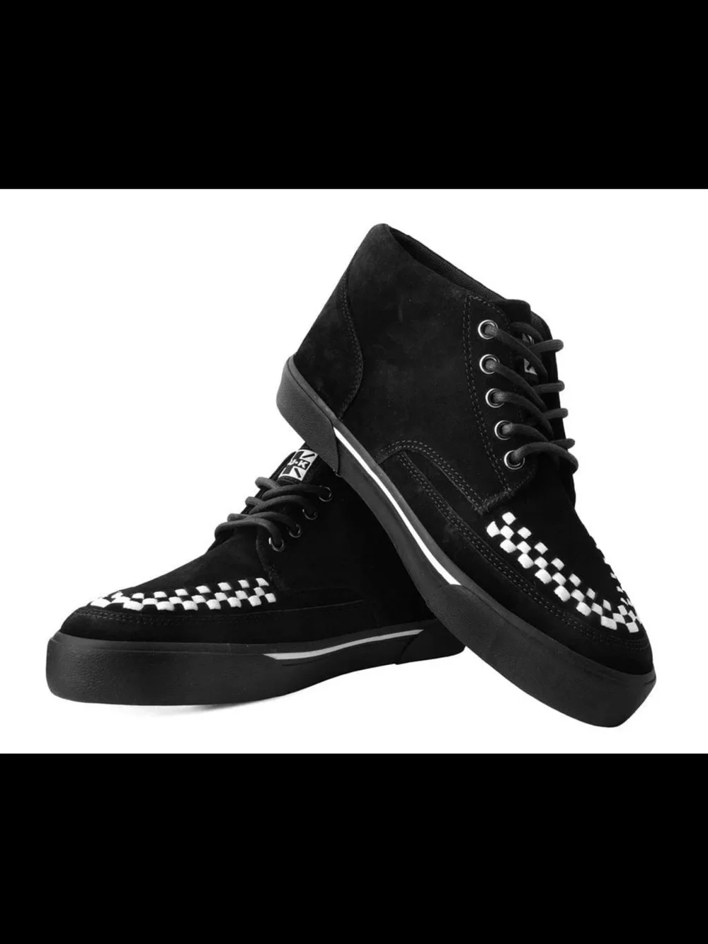 T.U.K. Pirate Creeper Sneakers Black Suede Skull Women’s 9 Men’s 7 A3155
